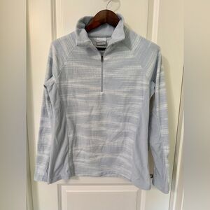 Columbia Soft Gray Blue Quarter Zip Fleece Pullover Size M